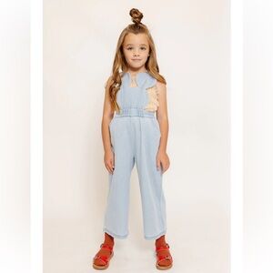 NWT Pepper Kids Light Denim Mouse Overalls - size 7/8 (130)